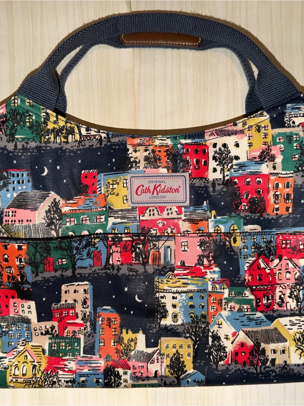 Cath Kidston Navy Multicolor Cityscape Print Tote
